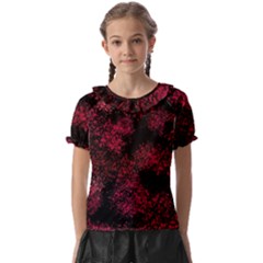 Red Abstraction Kids  Frill Chiffon Blouse by SychEva