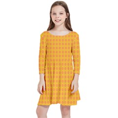 Candy Buttons Kids  Quarter Sleeve Skater Dress