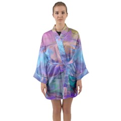 Pastels Long Sleeve Satin Kimono