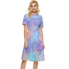 Pastels Button Top Knee Length Dress