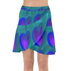 Purple Hearts Wrap Front Skirt