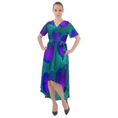 Purple Hearts Front Wrap High Low Dress by kiernankallan