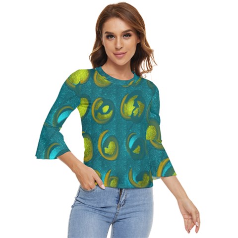 Gold On Green Bell Sleeve Top by kiernankallan