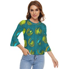 Gold On Green Bell Sleeve Top