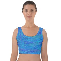 Blue Blue Ocean Velvet Crop Top by kiernankallan