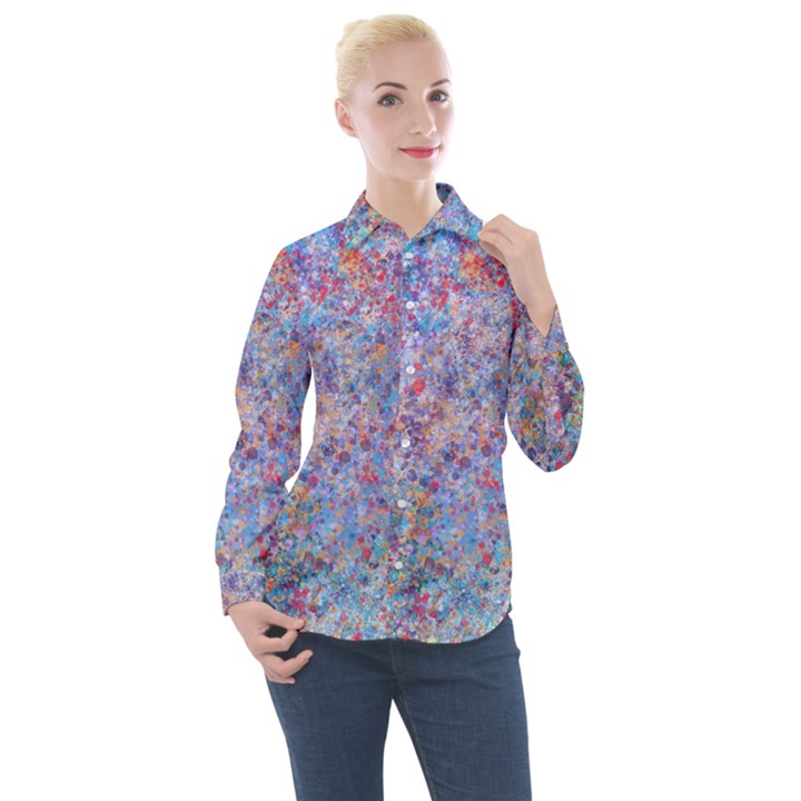 Speckled Women s Long Sleeve Pocket Shirt