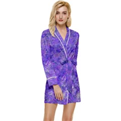 Speckled Long Sleeve Satin Robe