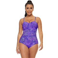 Speckled Retro Full Coverage Swimsuit