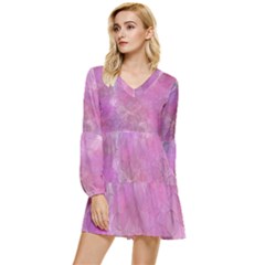 Bubbles Tiered Long Sleeve Mini Dress