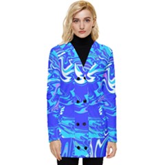  Blue Blue Sea Button Up Hooded Coat 