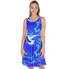  Blue Blue Sea Knee Length Skater Dress With Pockets