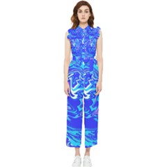  Blue Blue Sea Women s Frill Top Jumpsuit