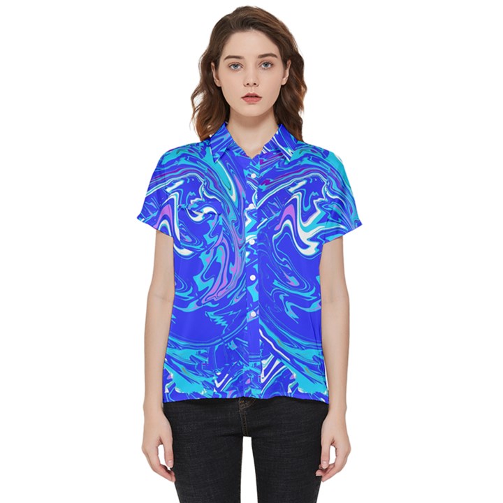  Blue Blue Sea Short Sleeve Pocket Shirt