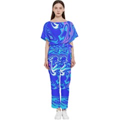  Blue Blue Sea Batwing Lightweight Jumpsuit