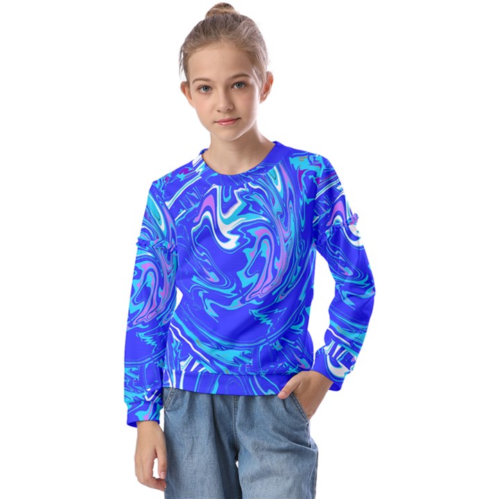  Blue Blue Sea Kids  Long Sleeve Tee with Frill 