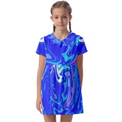  Blue Blue Sea Kids  Asymmetric Collar Dress