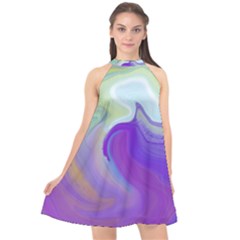 Good Vibrations Halter Neckline Chiffon Dress 