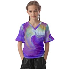 Good Vibrations Kids  V-neck Horn Sleeve Blouse