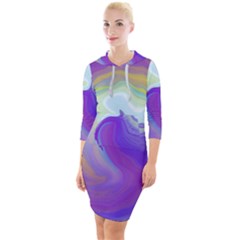 Good Vibrations Quarter Sleeve Hood Bodycon Dress by kiernankallan