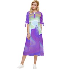 Good Vibrations Bow Sleeve Chiffon Midi Dress