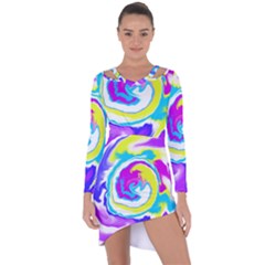 Psychedelic  Asymmetric Cut-out Shift Dress