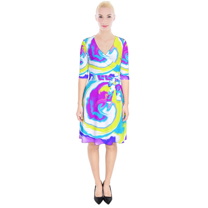 Psychedelic  Wrap Up Cocktail Dress