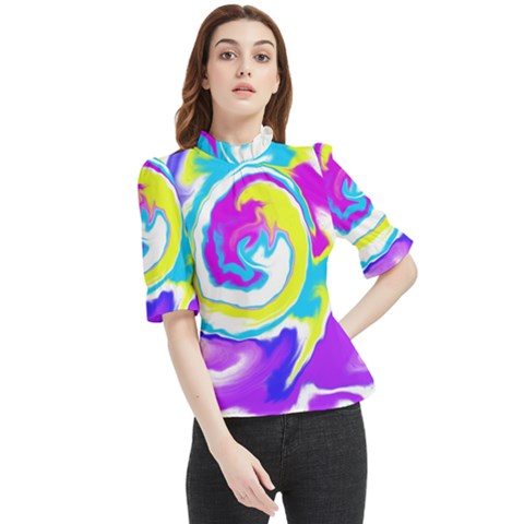 Psychedelic  Frill Neck Blouse by kiernankallan