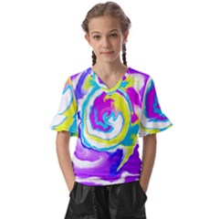 Psychedelic  Kids  V-neck Horn Sleeve Blouse