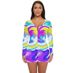 Psychedelic  Long Sleeve Boyleg Swimsuit