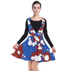 Splatter Plunge Pinafore Dress