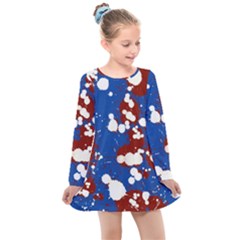 Splatter Kids  Long Sleeve Dress by kiernankallan