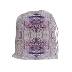 Amethyst Repeats Iv Drawstring Pouch (xl) by kaleidomarblingart