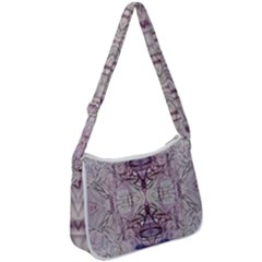 Amethyst Repeats Iv Zip Up Shoulder Bag by kaleidomarblingart