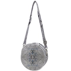 Mono Repeats Crossbody Circle Bag by kaleidomarblingart