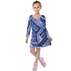 Different Volumes Kids  Long Sleeve Velvet Dress