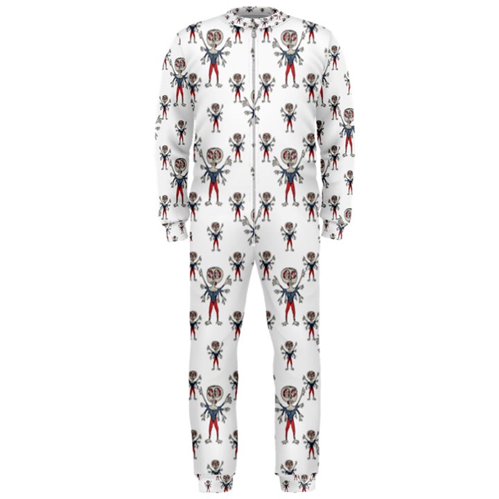 Sketchy Style Scarecrow Drawing Motif Pattern OnePiece Jumpsuit (Men) 