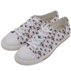 Sketchy Style Scarecrow Drawing Motif Pattern Men s Low Top Canvas Sneakers