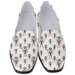 Sketchy Style Scarecrow Drawing Motif Pattern Women s Classic Loafer Heels