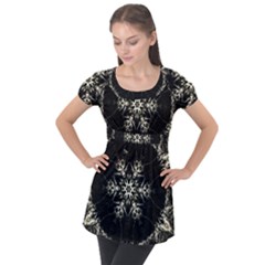 Bnw Mandala Puff Sleeve Tunic Top