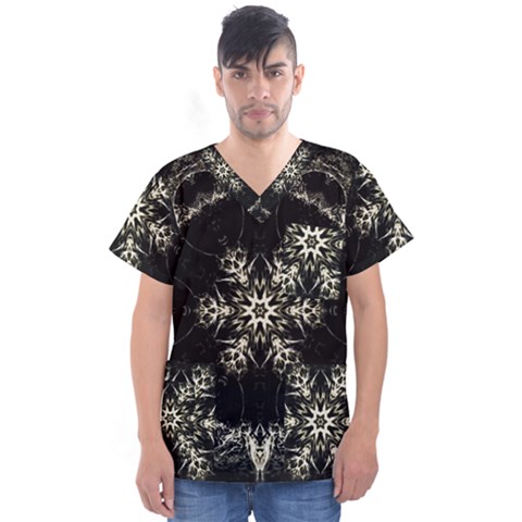 Bnw Mandala Men s V-neck Scrub Top by MRNStudios