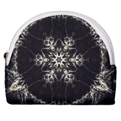 Bnw Mandala Horseshoe Style Canvas Pouch by MRNStudios