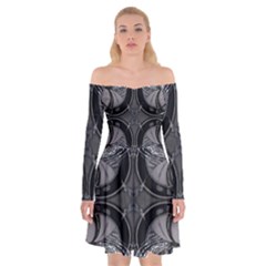 Lunar Phases Off Shoulder Skater Dress by MRNStudios