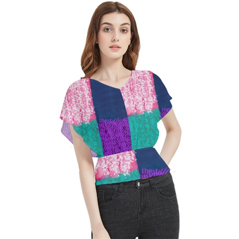 Mix Tape Butterfly Chiffon Blouse by kiernankallan