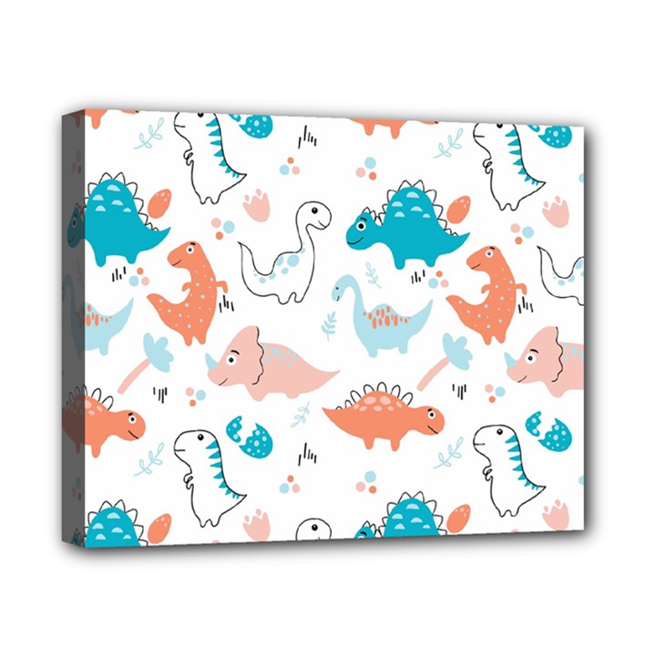 Funny Dinosaurs Kids Canvas 10  x 8  (Stretched)