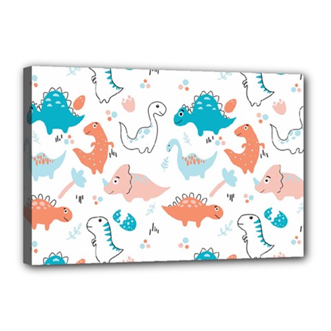 Funny Dinosaurs Kids Canvas 18  X 12  (stretched) by SychEva