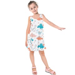 Funny Dinosaurs Kids Kids  Sleeveless Dress by SychEva