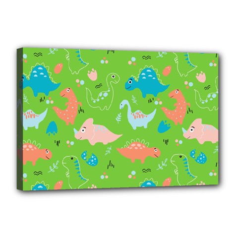 Funny Dinosaur Canvas 18  X 12  (stretched) by SychEva