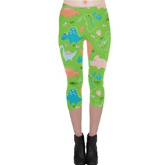 Funny Dinosaur Capri Leggings  by SychEva