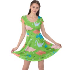 Funny Dinosaur Cap Sleeve Dress by SychEva