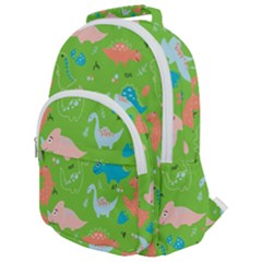 Funny Dinosaur Rounded Multi Pocket Backpack by SychEva